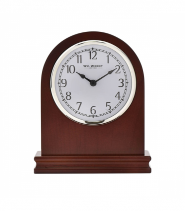 Wm. Widdop Arched Walnut Wood Mantel Clock with Arabic Dial