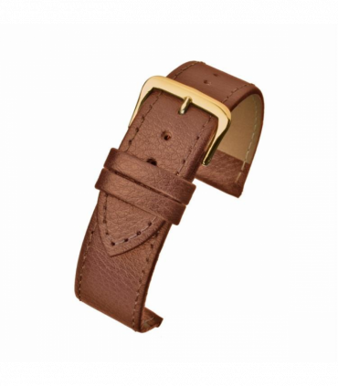 Brown Buffalo Grain Leather Watch Strap 12mm