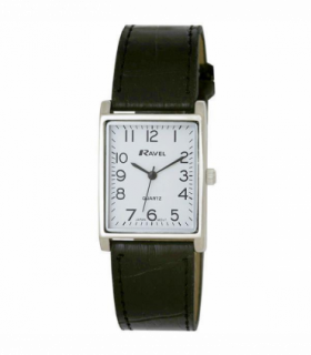 Ravel Mens Classic Silver Dial BlackLeather Strap Watch R0120.02.1A