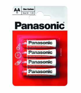 Panasonic AA Zinc Batteries 4 Per Card- Box of 12