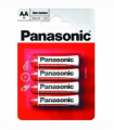 Panasonic AA Zinc Batteries 4 Per Card- Box of 12