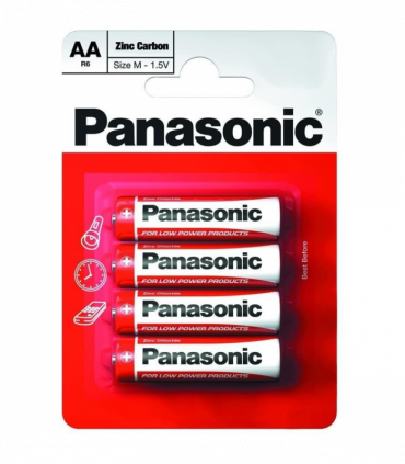 Panasonic AA Zinc Batteries 4 Per Card- Box of 12