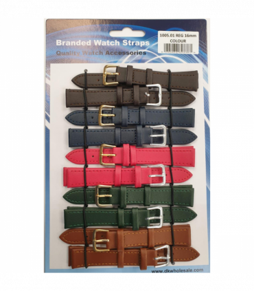 Leather Coloured Watch Straps Pk10  size 18mm 1005.01