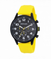 Henley Mens Black Sports Silicone Watch Yellow H02224.9