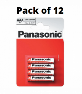 Panasonic AAA Zinc Batteries 4 Per Card- Box of 12