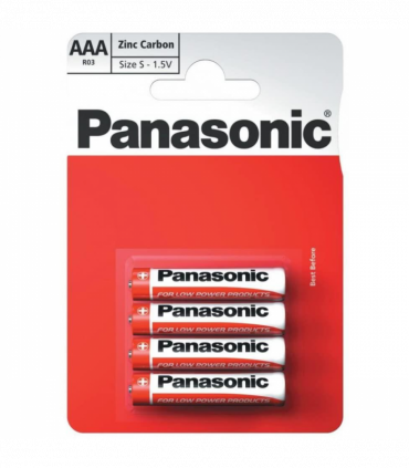 Panasonic AAA Zinc Batteries 4 Per Card- Box of 12