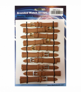 Leather Brown Tan Extra Long Watch Straps Pk10 14mm