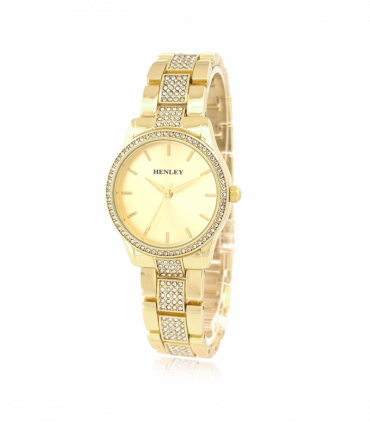 Henley Ladies Fashion Bling Gold Dial & Gold Bracelet Watch H07343