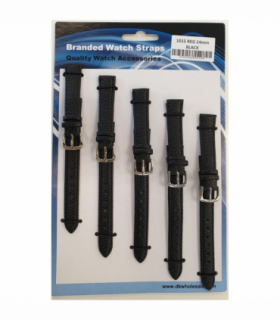 Black Leather Watch Straps Pk5 size 14mm 1015BK