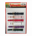 Leather Extra Long Watch Straps Pk6 Assorted colours 1055C.12mm