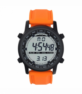 Henley Mens Digital Black Dial Rubber Strap Watch Orange HDG038.8