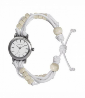 Kahuna Ladies White dial with Fabric Strap Friendship Watch KLF-0001L  - CLEARANCE NEEDS RE-BATTERY