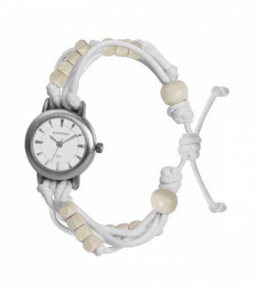 Kahuna Ladies White dial with Fabric Strap Friendship Watch KLF-0001L  - CLEARANCE NEEDS RE-BATTERY