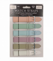 PASSR Sun Mixed Pastille Colour Calf Leather Watch Straps Regular card of 6 - Silver Buckle
