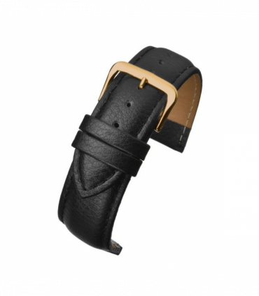 Black Buffalo Grain Leather Watch Strap 14mm