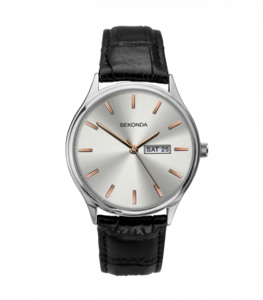 Sekonda Men's Fashion Day Date Leather Strap Watch - 1686