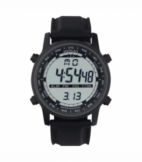 Henley Mens Digital Black Dial Rubber Strap Watch Black HDG038.3