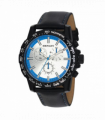 Henley Mens Satin Black Sports Coloured Stitch Multi Eye Watch Blue H03015.16