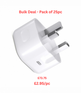 Ven-Dens 20w Type C Travel Wall Plug Fast Charging Power Adapter Bulk Pack 25PC