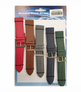 Leather Coloured Watch Straps Pk5 size 24mm 1005.01