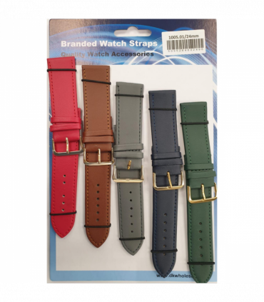 Leather Coloured Watch Straps Pk5 size 24mm 1005.01