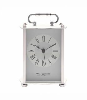 Wm.Widdop Carriage Alarm Clock - Silver