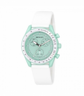 Henley Ladies Pastel Coloured Silicone Sports Watch White/Green H06179.11