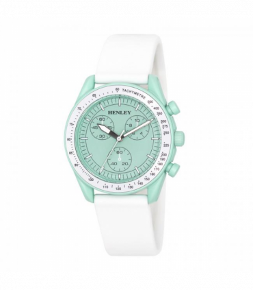 Henley Ladies Pastel Coloured Silicone Sports Watch White/Green H06179.11