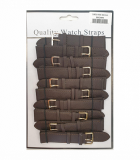 Brown Leather Watch Straps Pk10 size 22mm 1001BK