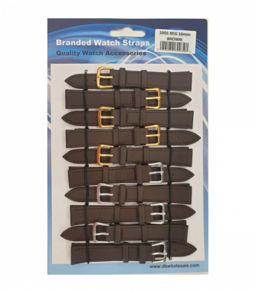 Brown Leather Watch Straps Pk10 size 18mm 1001BK
