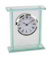 Wm.Widdop Glass Silver Bezel Mantel Clock