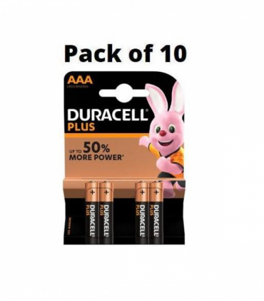 Duracell Plus MN2400+ AAA Alkaline Batteries 4 Per Card- Box of 10