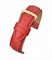 Red Padded Buffalo Grain Leather Watch Strap 18mm