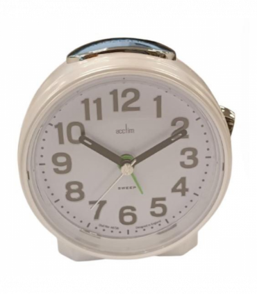 Acctim Eden Non Ticking Sweep Crescendo Alarm Clock in White - 16522