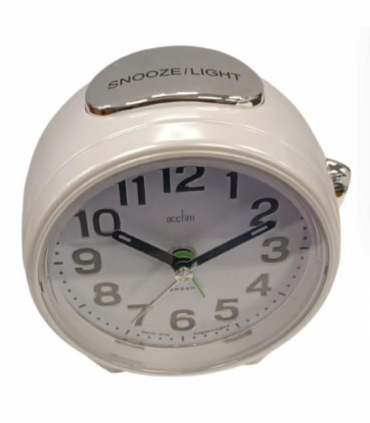 Acctim Eden Non Ticking Sweep Crescendo Alarm Clock in White - 16522