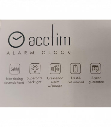 Acctim Eden Non Ticking Sweep Crescendo Alarm Clock in White - 16522