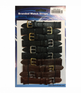 Lizard Grain Leather Black and Brown Watch Straps Pk10 size 22mm 1009