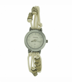 Kahuna Ladies White dial with Fabric Strap Friendship Watch AKLF-0005L  - CLEARANCE NEEDS RE-BATTERY