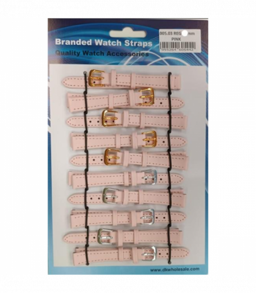 Leather Pink Watch Straps Pk10 size 12mm 1005.03