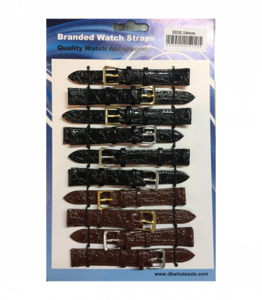 Brown/Black Leather Croc Grain Watch Straps Pk10 22mm 1010