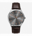 Sekonda Mens Basic Day date Grey Dial Brown Leather Strap Watch 1685