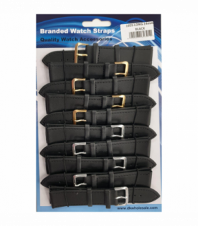 Leather Black Extra Long Watch Straps Pk 10 size 24mm 1055.05