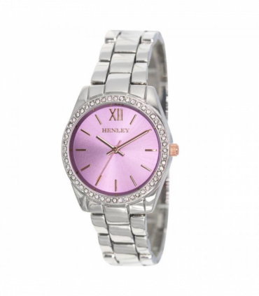 Henley Ladies Diamante Bracelet Watch  Silver/Lilac H07327.7