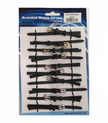 Leather Black Extra Long Watch Straps Pk10 size 6 1055.05