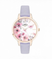 Limit Ladies Fashion Secret garden Pink & White Floral Dial Purple leather strap watch 60022