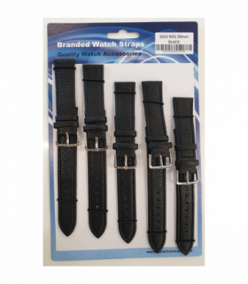 Black Leather Watch Straps Pk5 size 20mm 1015BK