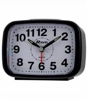 Ravel Rectangular Quartz Black Alarm Clock RC008.03