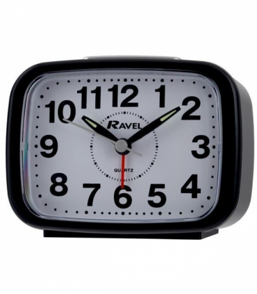 Ravel Rectangular Quartz Black Alarm Clock RC008.03