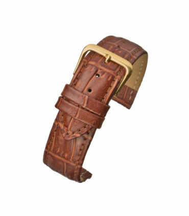 Tan Padded Crocodile Grain Watch Strap 18mm