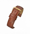 Tan Padded Crocodile Grain Watch Strap 18mm